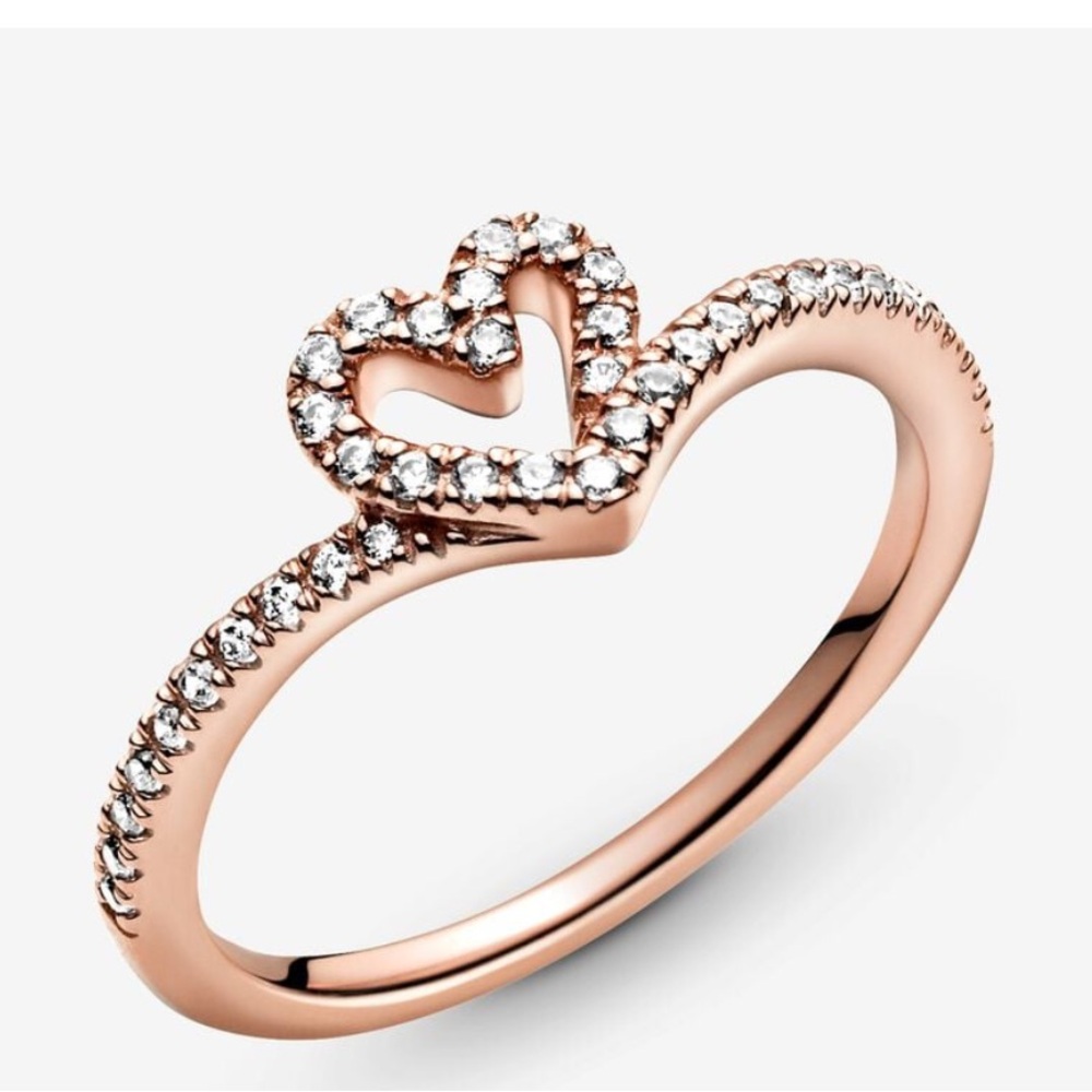 Pandora Rose Gold Wish Sparkling Heart Ring